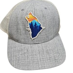 Local Crowns Heather Gray Trucker‎ Hat Wolf Patch Snapback Baseball Cap